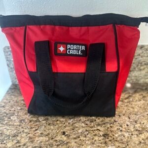 Porter Cable Red and Black Tote Bag and toys